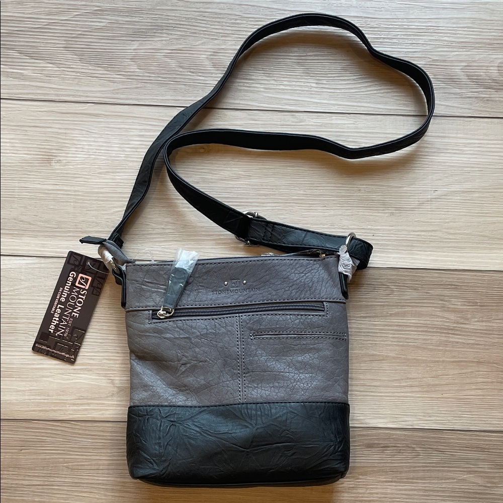 Stone Mountain crossbody purse black and gray